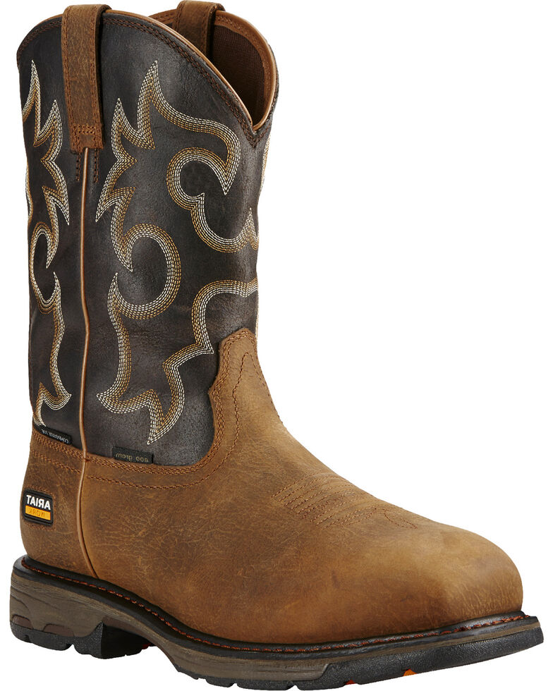 Ariat Workhog H2O 400g Cowboy Work Boots - Composite Toe  , Brown, hi-res