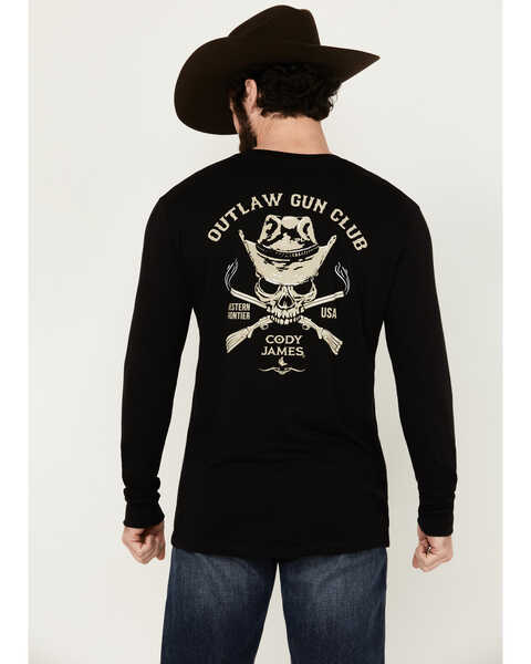 Image #1 - Cody James Men's Outlaw Gun Club Long Sleeve Graphic T-Shirt , Black, hi-res