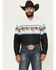 Image #1 - Roper Men's Horse Border Print Long Sleeve Snap Western Shirt, White, hi-res