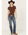 Image #3 - Ariat Women's Abigail Dark Wash Perfect Rise Straight Stretch Denim Jeans, Dark Wash, hi-res