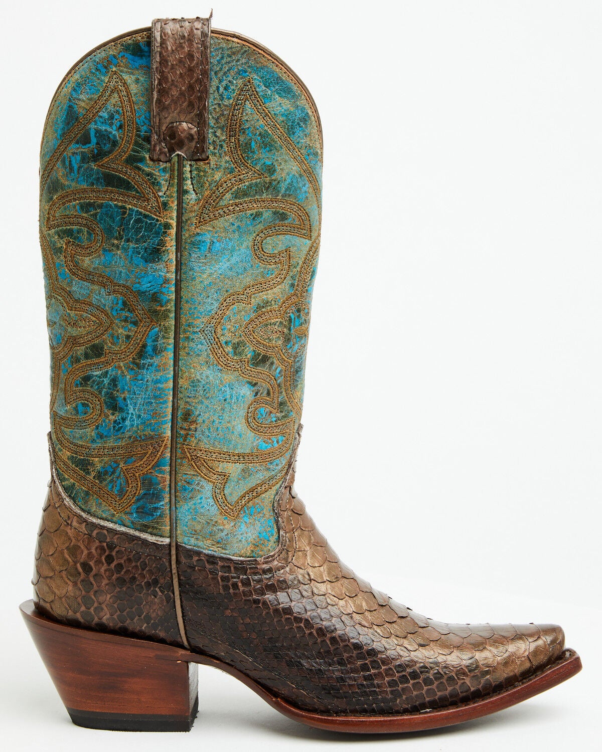 Image #2 - Shyanne Women's Exotic Python Western Boots - Snip Toe, Turquoise, hi-res