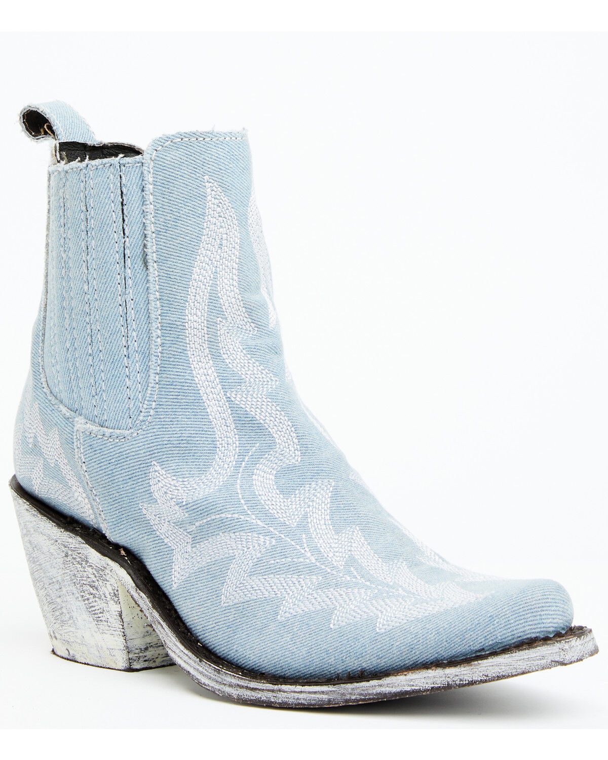 Image #1 - Liberty Black Women's Simone Made in Denim Western Booties - Round Toe, Light Blue, hi-res