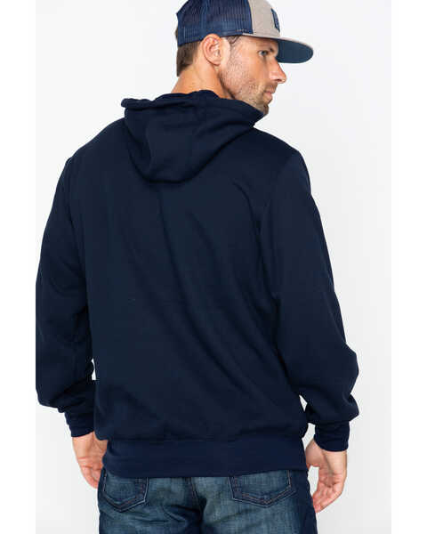 Image #2 - Carhartt Men's FR Hooded Pullover Solid Work Sweatshirt , Navy, hi-res