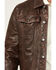 Image #3 - Scully Men's Leather Trucker Jacket, Brown, hi-res