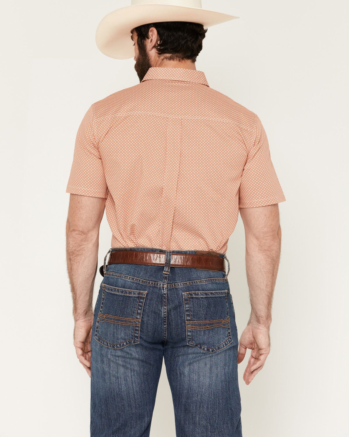 Image #4 - Cody James Men's Grill And Greet Medallion Print Short Sleeve Stretch Western Shirt, Red, hi-res