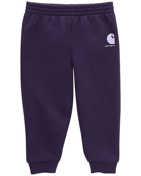 Carhartt Toddler Girls' Fleece Logo Pants , Purple, hi-res