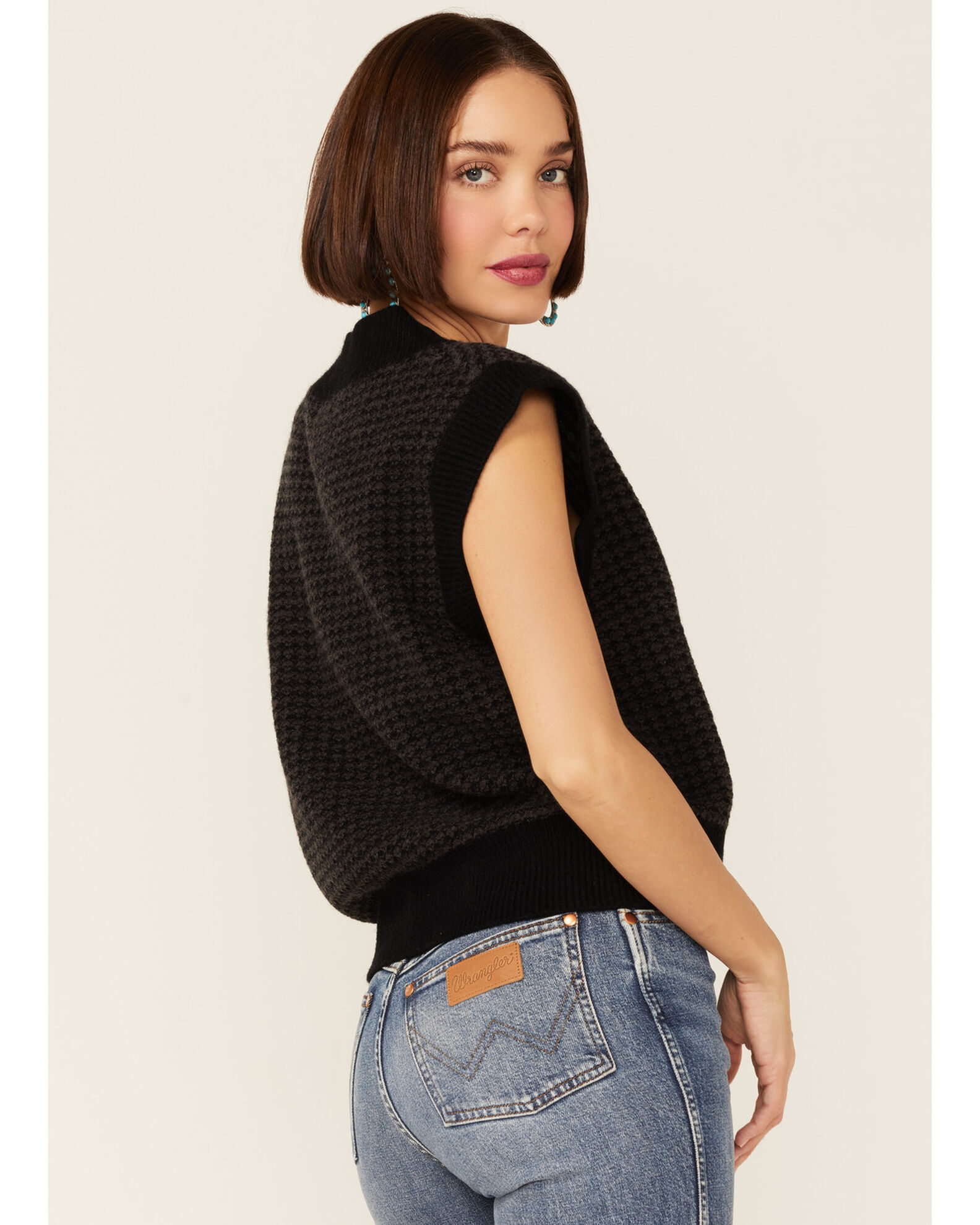 Women's plaid sweater vests top