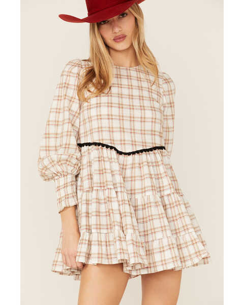 Maggie Sweet Women's Lupe Plaid Dress, Ivory, hi-res