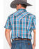Image #2 - Rock & Roll Denim Men's Crinkle Plaid Print Snap Short Sleeve Western Shirt , Blue, hi-res