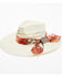 Charlie 1 Horse Women's Chisos Floral Paisley Print Western Straw Hat, Natural, hi-res