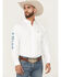 Image #1 - Ariat Men's Team Logo Solid Long Sleeve Button-Down Western Shirt, White, hi-res
