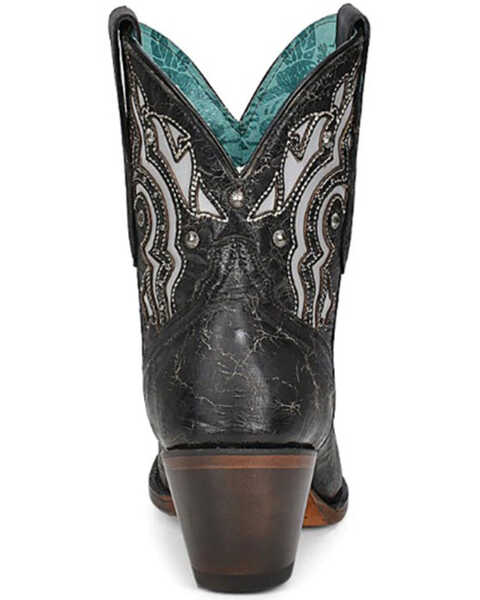 Image #5 - Corral Women's Inlay Studded Western Fashion Booties - Pointed Toe , Black/white, hi-res