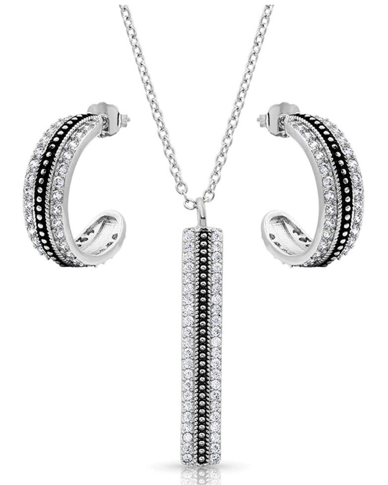 Montana Silversmiths Women's Classic Haloed Beauty Jewelry Set, Silver, hi-res