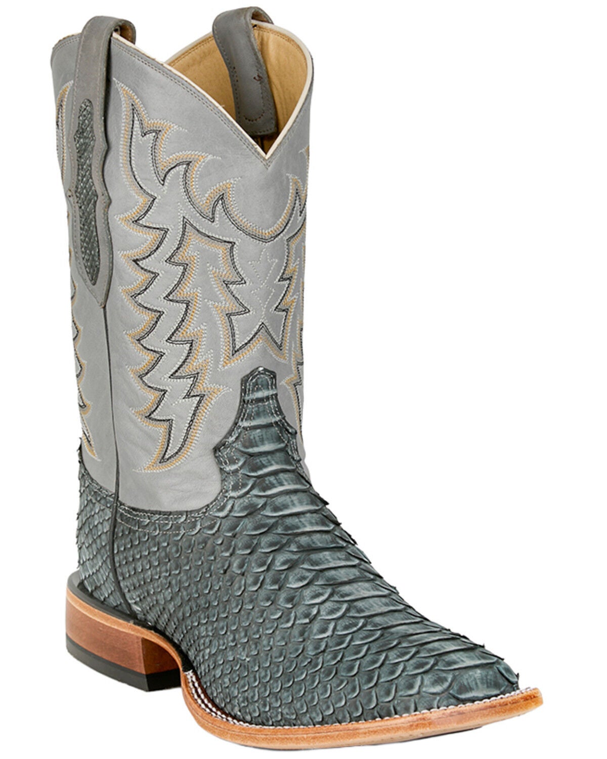 Tony Lama Men's Mario Exotic Python Western Boots - Broad Square Toe, Grey, hi-res