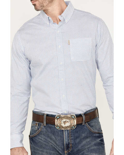 Image #3 - Ariat Men's Medallion Stretch Modern Fit Button-Down Long Sleeve Western Shirt, White, hi-res