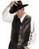 Image #1 - Roper Men's Nappa Notched Collar Leather Vest, Brown, hi-res