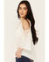 Image #2 - Wild Moss Women's Embroidered Cold Shoulder Top, Ivory, hi-res