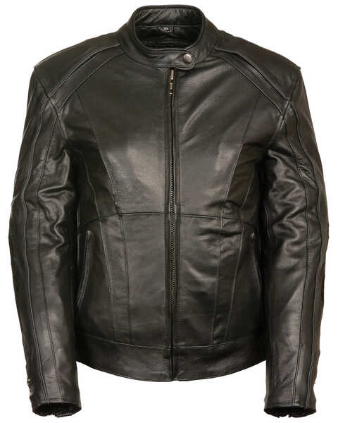 Milwaukee Leather Women's Stud & Wing Leather Jacket, Black, hi-res