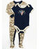 Image #1 - Boot Barn Infant Boys' Camo & USA Footed PJ Onesie Set - 2-piece, , hi-res