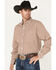 Image #2 - RANK 45® Men's Stirrup Geo Print Long Sleeve Western Button-Down Shirt, Light Red, hi-res