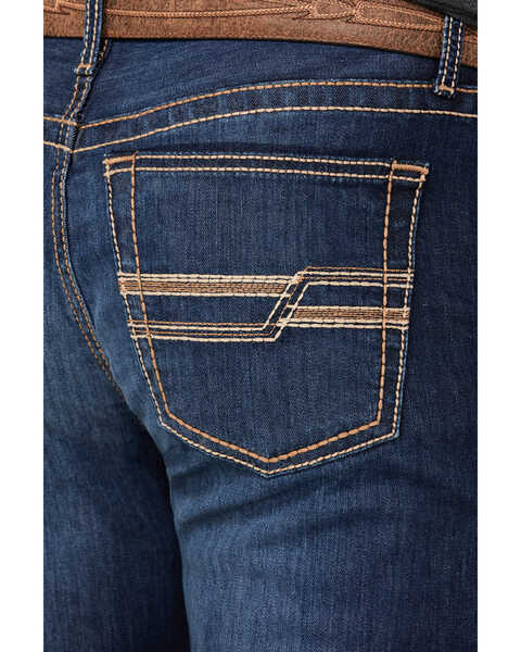 Image #4 - Cinch Men's Ian Dark Wash Slim Bootcut Performance Stretch Denim Jeans, Indigo, hi-res