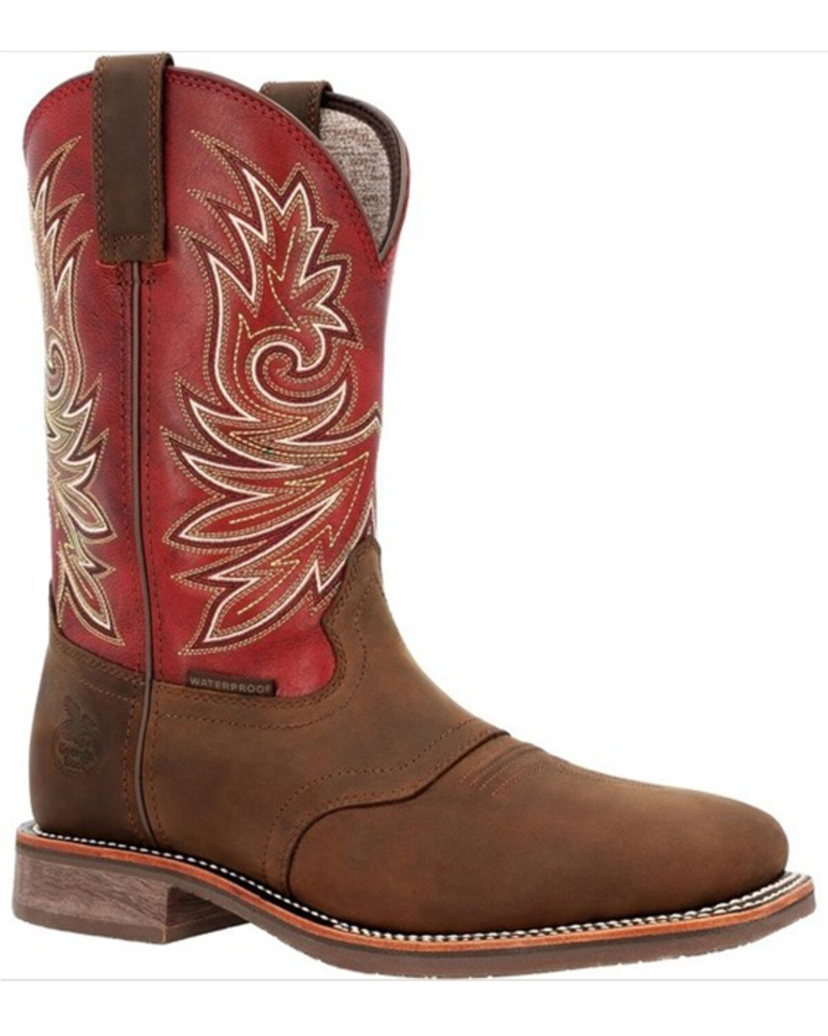 Image #1 - Georgia Boot Men's Carbo-Tec Waterproof Soft Toe Western Boots - Square Toe, Brown, hi-res