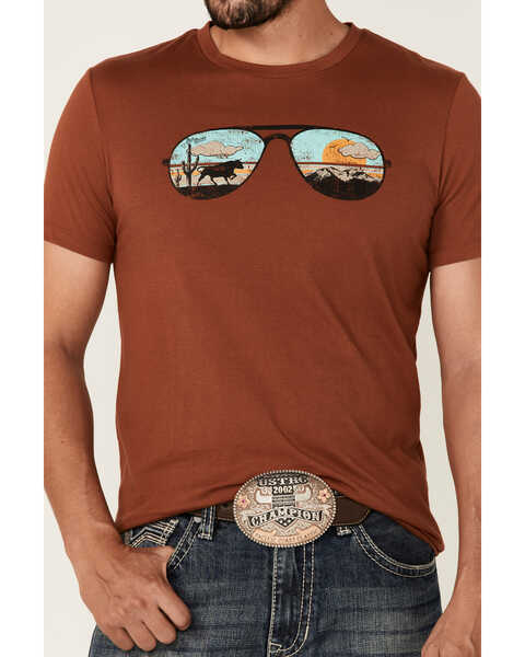 Dale Brisby Men's Sunglasses Graphic Short Sleeve Tee  , Rust Copper, hi-res