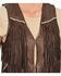 Kobler Leather Women's Yucaipa Fringe & Rhinestone Leather Vest, Brown, hi-res