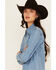 Image #3 - Wrangler x Lainey Wilson Women's Medium Wash Long Sleeve Snap Denim Western Shirt, Blue, hi-res