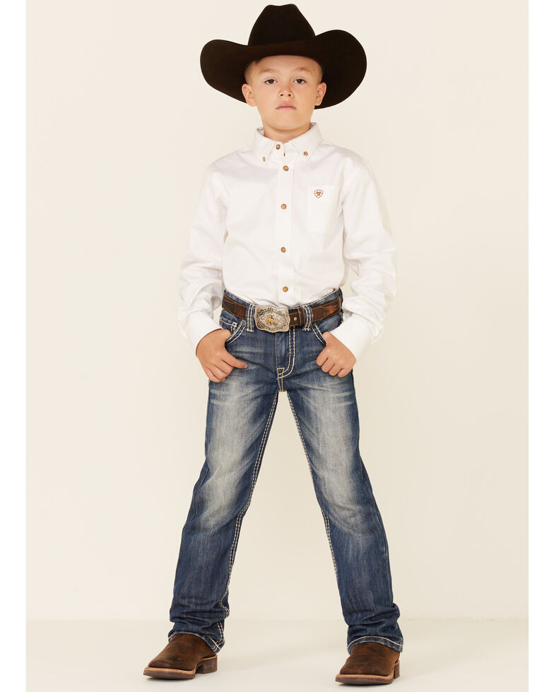 Rock & Roll Denim Boys' BB Gun Distressed Vintage Bootcut Jeans, Denim, hi-res
