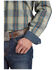 Image #3 - Stetson Men's Plaid Print Long Sleeve Button-Down Western Shirt, Blue, hi-res