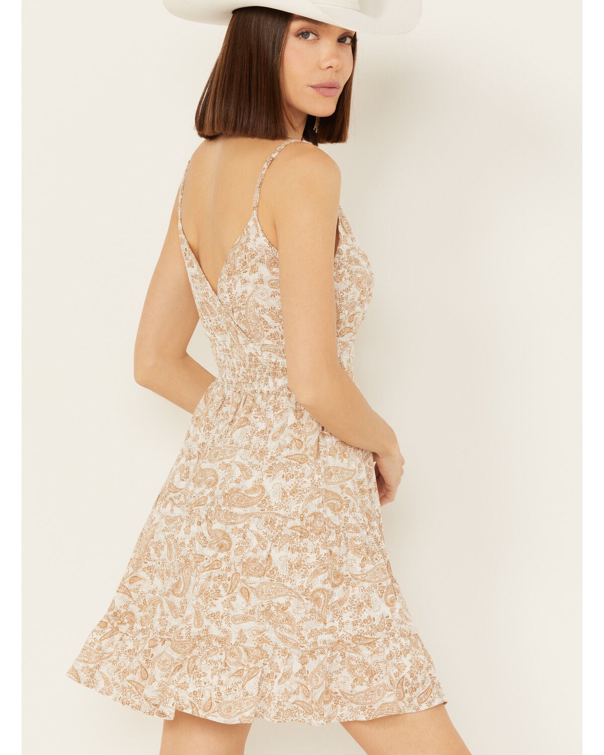 Image #4 - Wild Moss Women's Paisley Print Knot Front Mini Dress, , hi-res