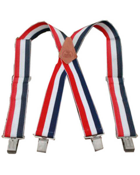 Image #1 - Hawx Men's Work Suspenders, Red/white/blue, hi-res