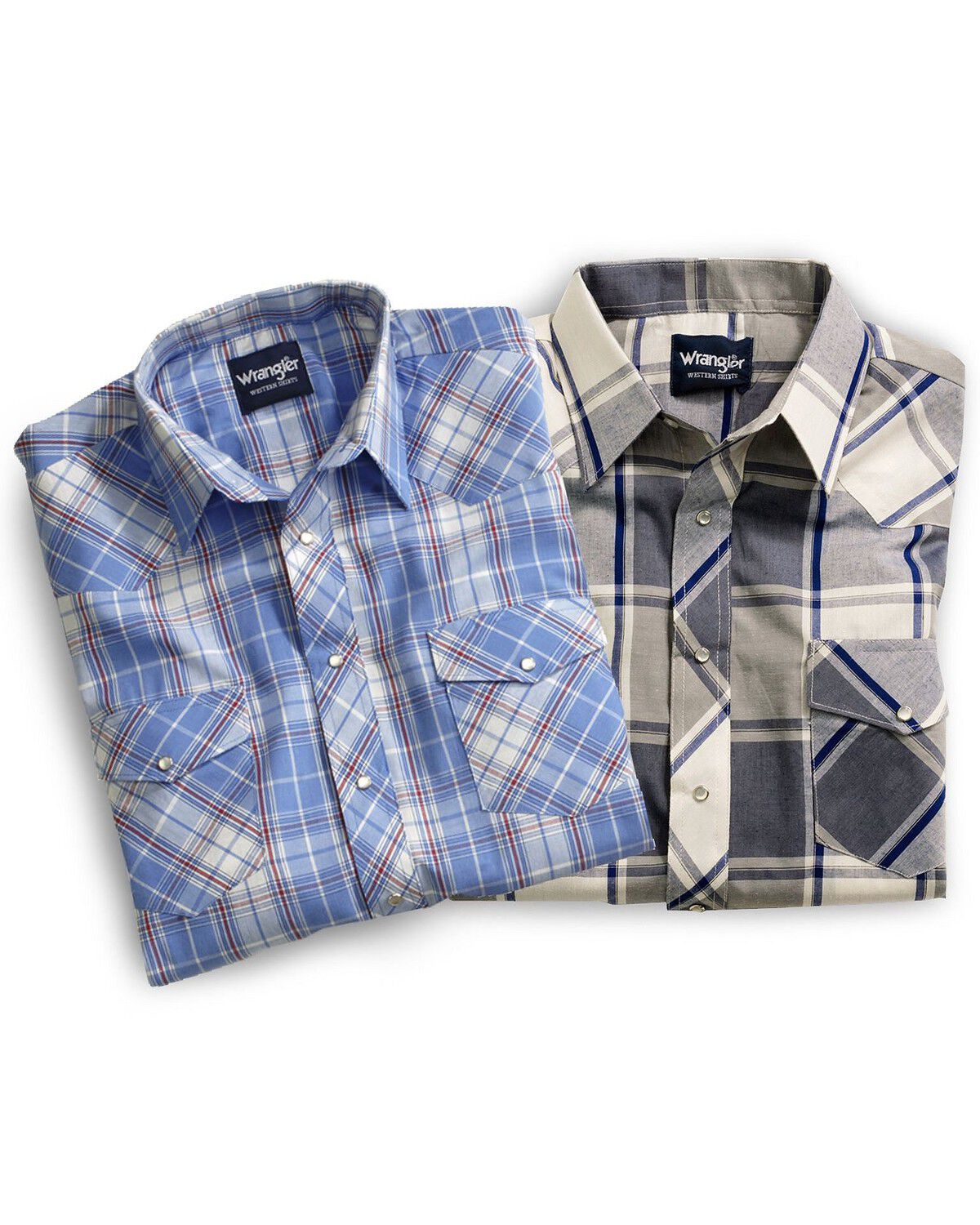 Image #2 - Wrangler Men's Assorted Plaid Short Sleeve Western Shirts, Plaid, hi-res