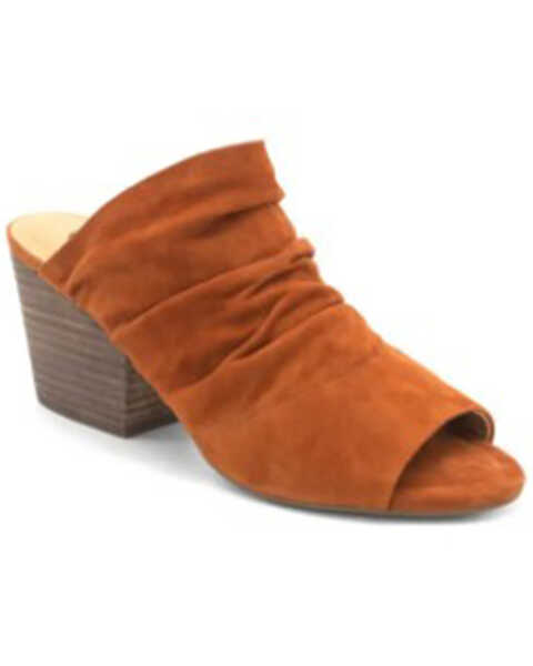 Golo Shoes Women's Landon Brown Open Toe Mule , Dark Orange, hi-res