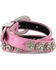 Shyanne Girl's Ostrich Print Rhinestone Belt , Pink, hi-res
