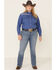 Image #2 - Rough Stock by Panhandle Women's Carrigan Classic Plaid Long Sleeve Western Shirt - Plus, Blue, hi-res