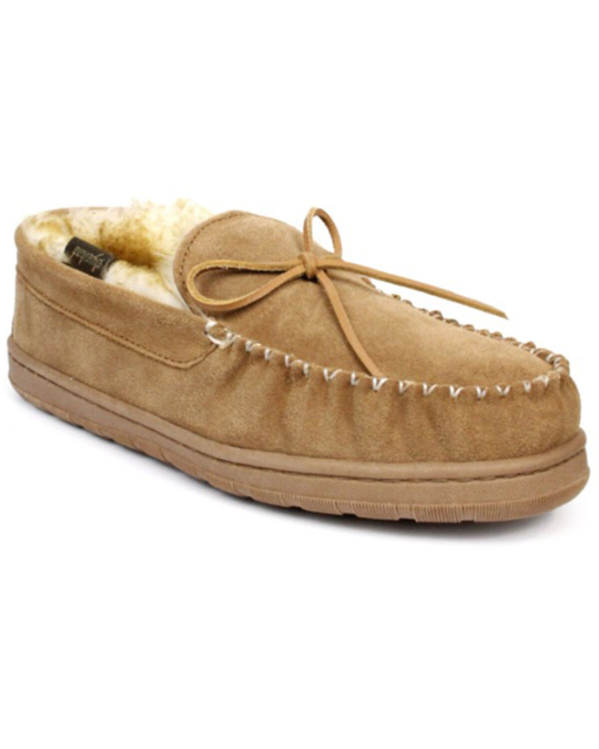 Image #1 - Superlamb Men's Shearling Slippers - Moc Toe, Medium Brown, hi-res