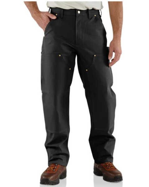 Carhartt Men's Loose Fit Firm Duck Double-Front Utility Work Pant , Black, hi-res
