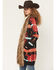 Image #2 - Panhandle Women's Southwestern Print Faux Fur Trim Cardigan, Black, hi-res