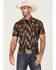 Image #1 - Dale Brisby Men's Digital Print Short Sleeve Snap Western Shirt, Charcoal, hi-res