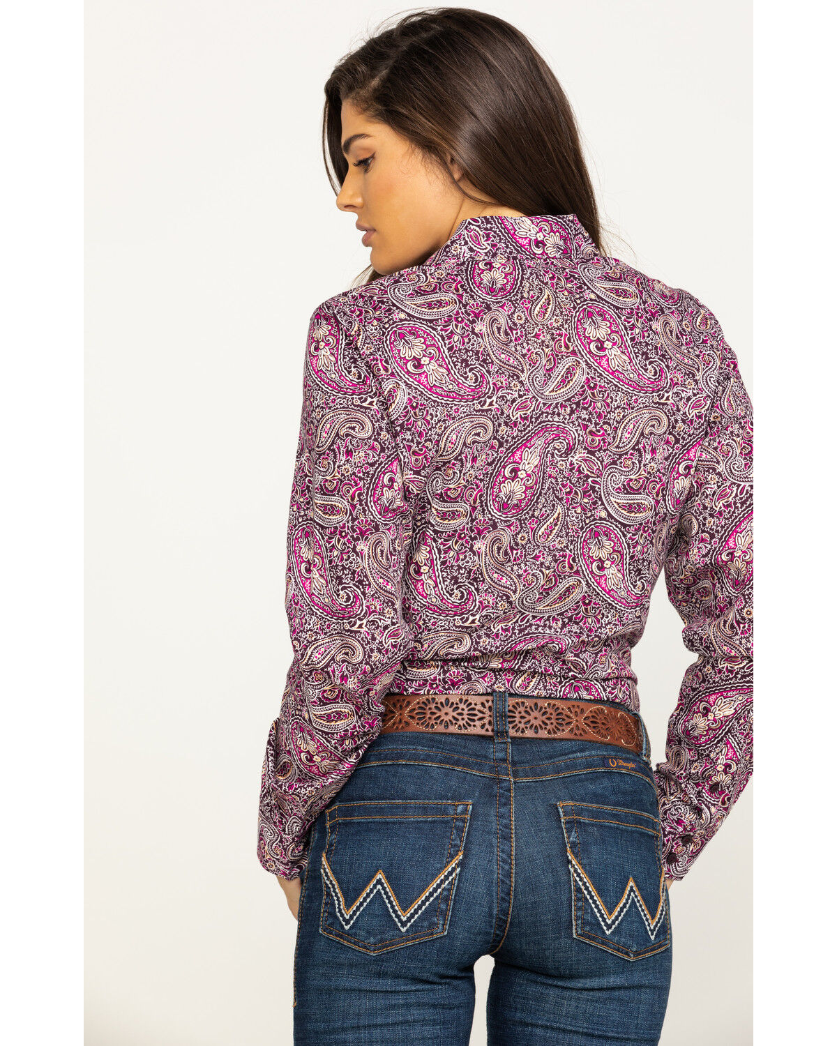 Women's purple paisley shirt clearance