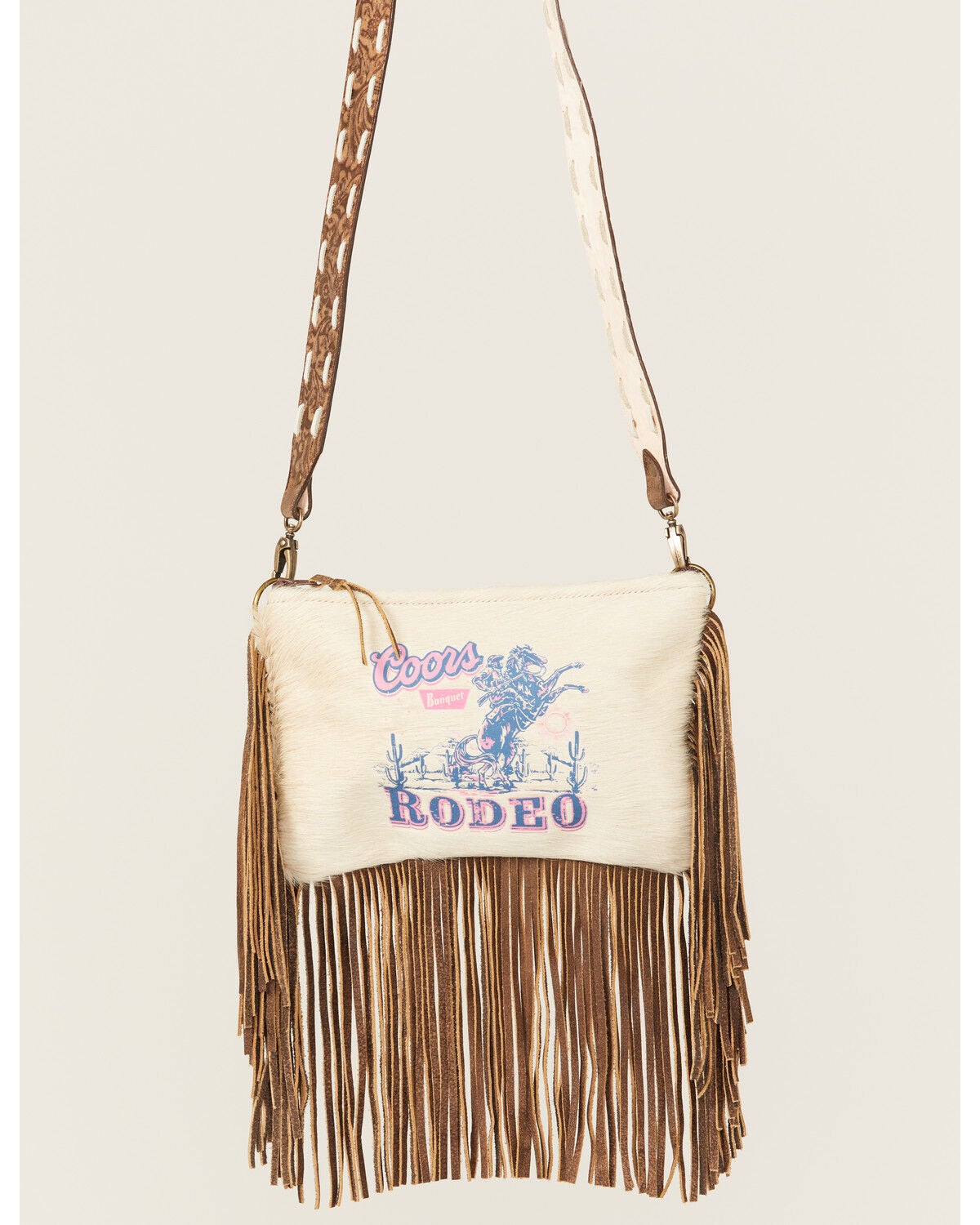 Image #2 - Keep It Gypsy Women's Coors Rodeo Cowhide Fringe Maxine Crossbody Bag, Brown, hi-res