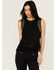 Image #1 - Idyllwind Women's Lillian Studded Fringe Faux Suede Tank Top, Black, hi-res