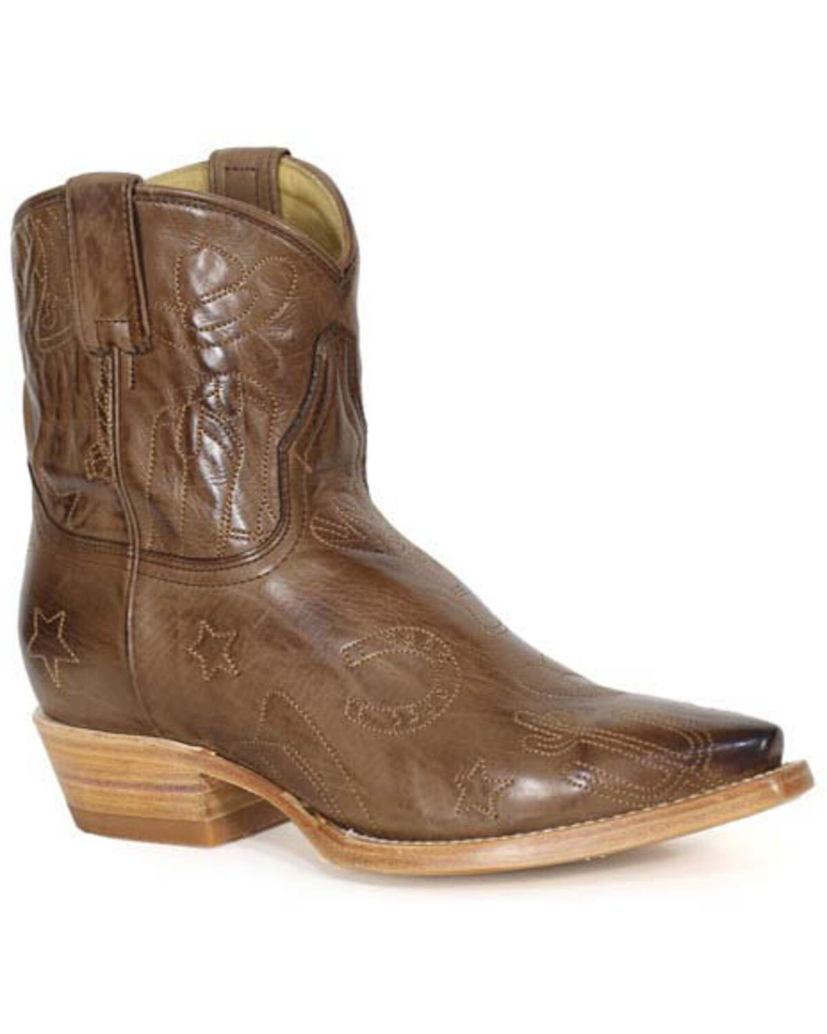 Image #1 - Stetson Women's Dolly Western Booties - Snip Toe, Brown, hi-res