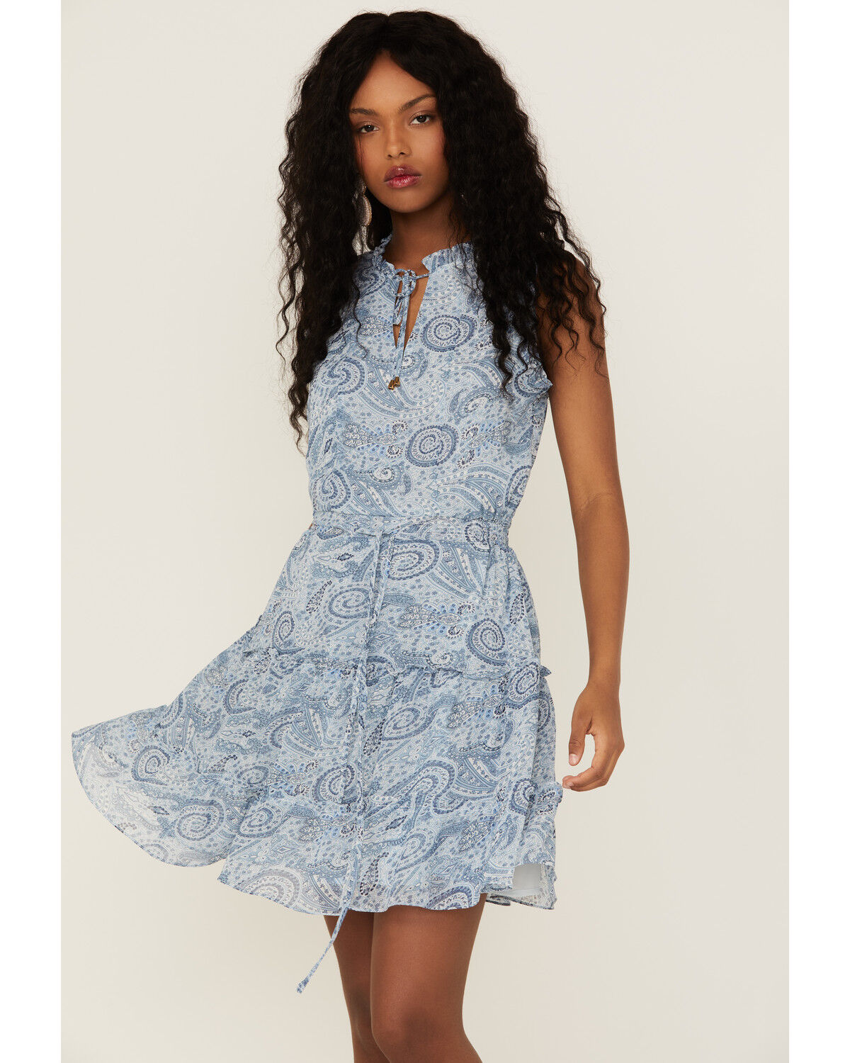 Image #1 - Revel Women's Paisley Tank Mini Dress, Blue, hi-res