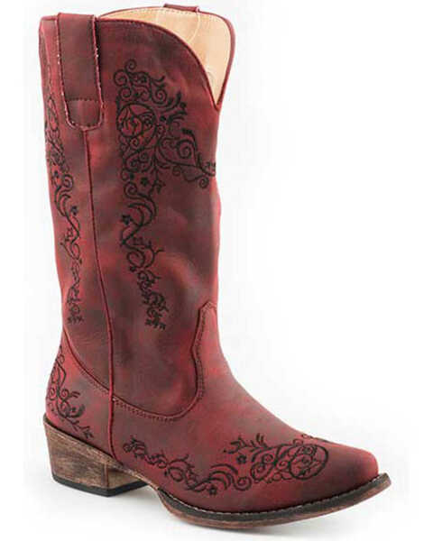 Image #1 - Roper Women's Judith Western Boots - Snip Toe, Red, hi-res