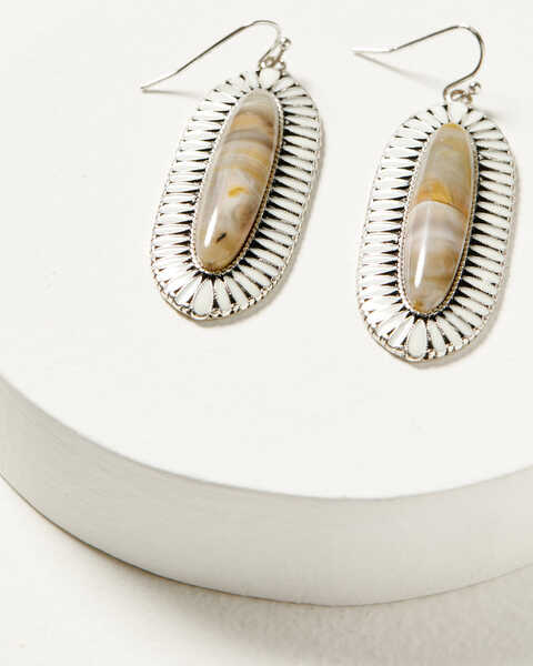 Image #1 - Shyanne Women's Stone Drop Earrings, Silver, hi-res