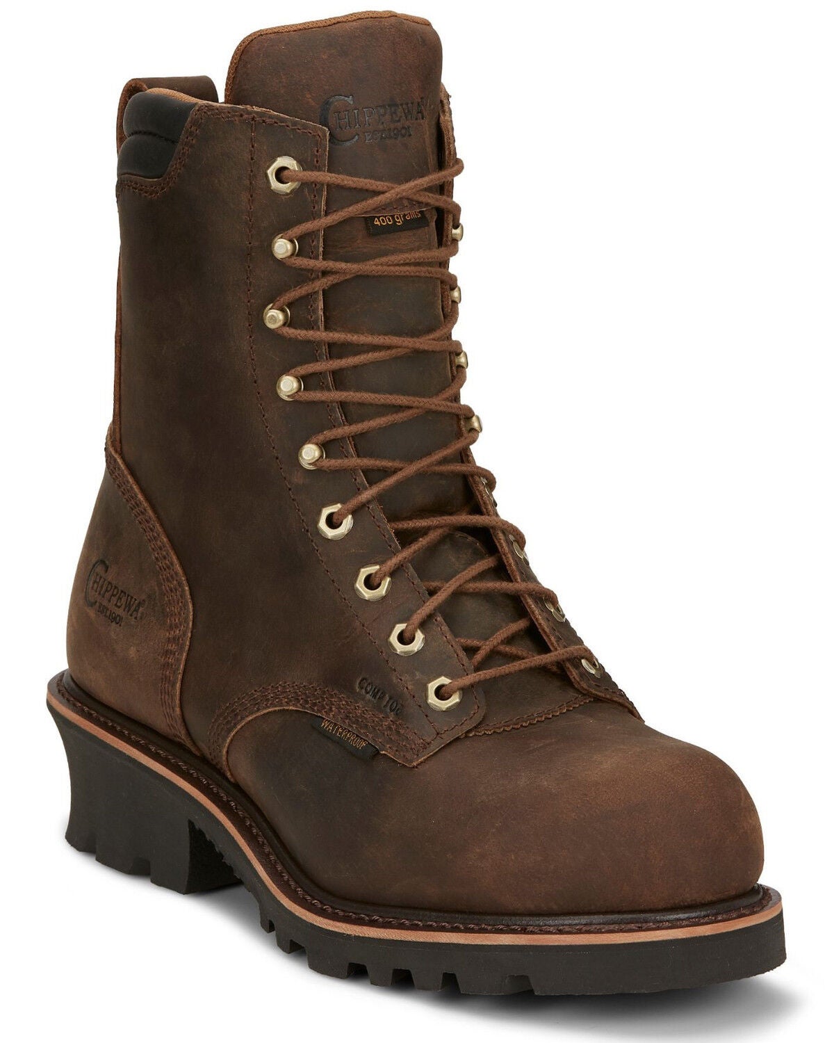 Chippewa Men's Valdor Work Boots - Composite Toe, Brown, hi-res