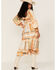Flying Tomato Women's Patchwork Ruffle Midi Dress, Orange, hi-res